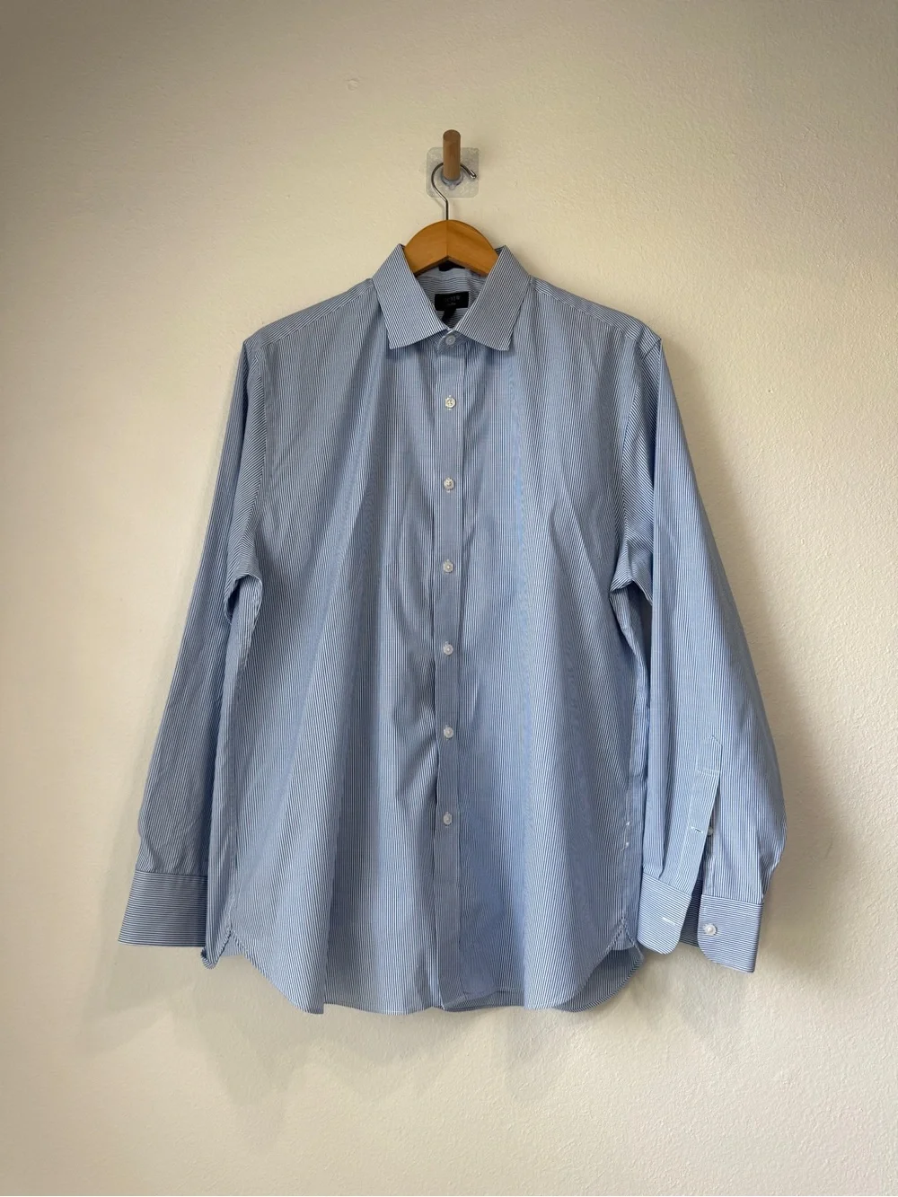 J.Crew Ludlow Classic Fit Dress Shirt Blue & White Stripe Stretch Cotton
